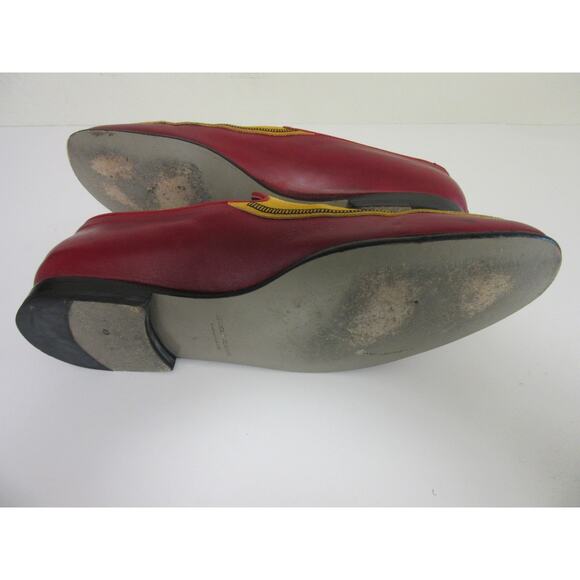 MANOLO BLAHNIK Rare Bold Color Block Geometric Embroidery 10 Slip On Loafers main image 5